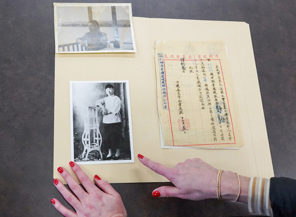 Photos of Amy Tan's family and documents related to their immigration are among the materials in the Amy Tan archives now at The Bancroft Library.