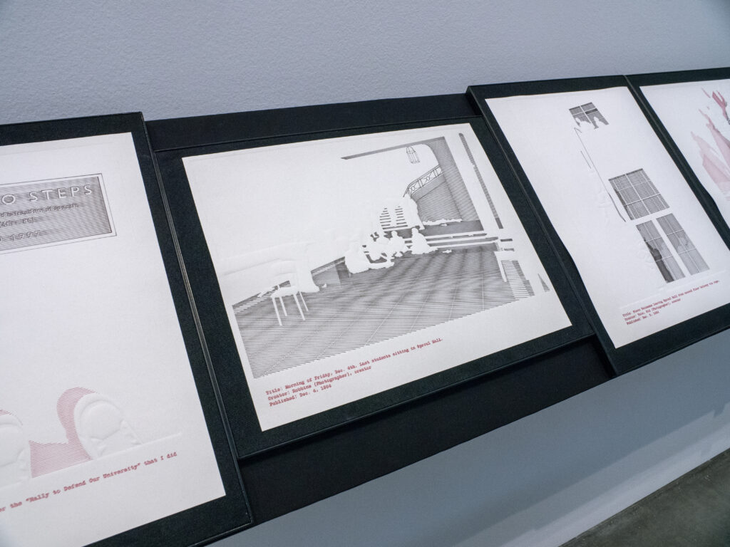 Uma foto de obras da exposição de Priyanka d'Souza.