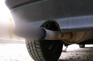 exhaust from an automobile