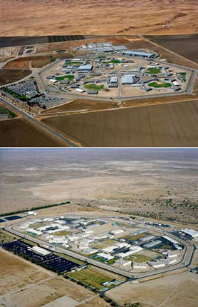 aerial photos of 2 California state prisons