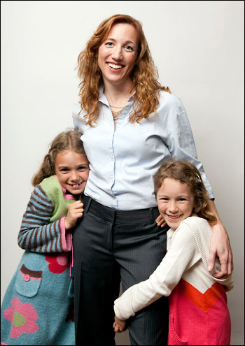 Christine Carter with her two daughters