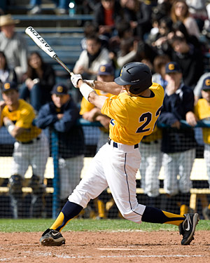 Cal outfielder Vince Bruno at bat