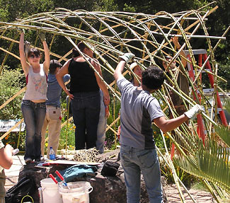 woven-bamboo structure