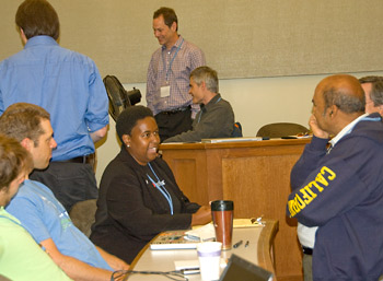 Educamp participants talking informally