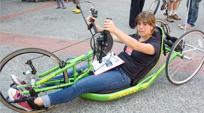 Hand-cycle for riders with disabilities