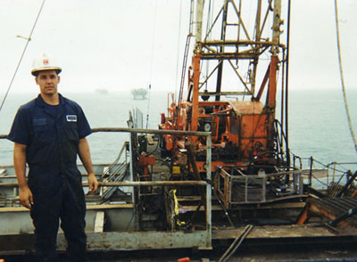 Thomas Azwell on offshore oil platform