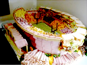 stadium made of finger food