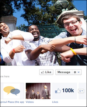 detail of Facebook page's 100K "likes"