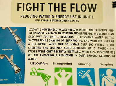 "Fight the Flow" poster on reducing water use in Unit 1