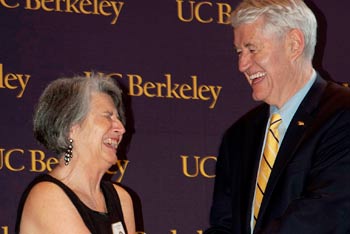 Chancellor Birgeneau with honoree Gail Kaufman