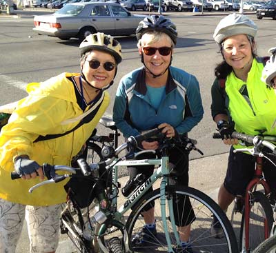 three cyclists