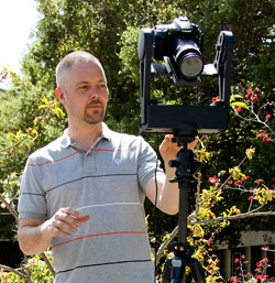 Michael Ashley with gigapan camera setup