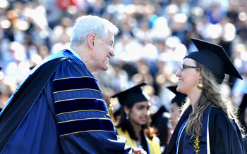 Chancellor Robert Birgeneau and graduate