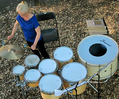 Percussionis Luanne Katz, from above