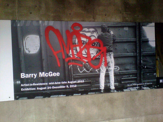 Barry McGee tag on BAM doors