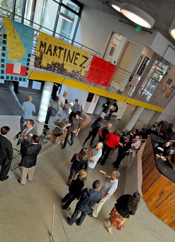 reception inside Martinez Commons loggy