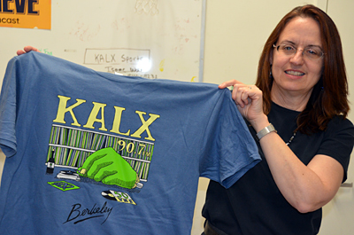 Sandra Wesson and the 2012 KALX T-shirt