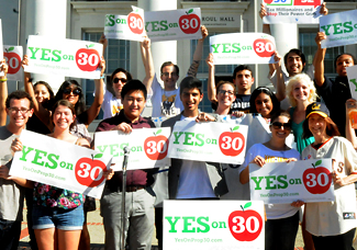 student rally for prop 30