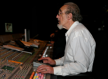 Berger at sound board