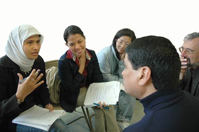 diverse group in conversation